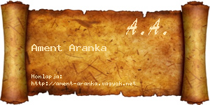 Ament Aranka névjegykártya