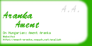 aranka ament business card